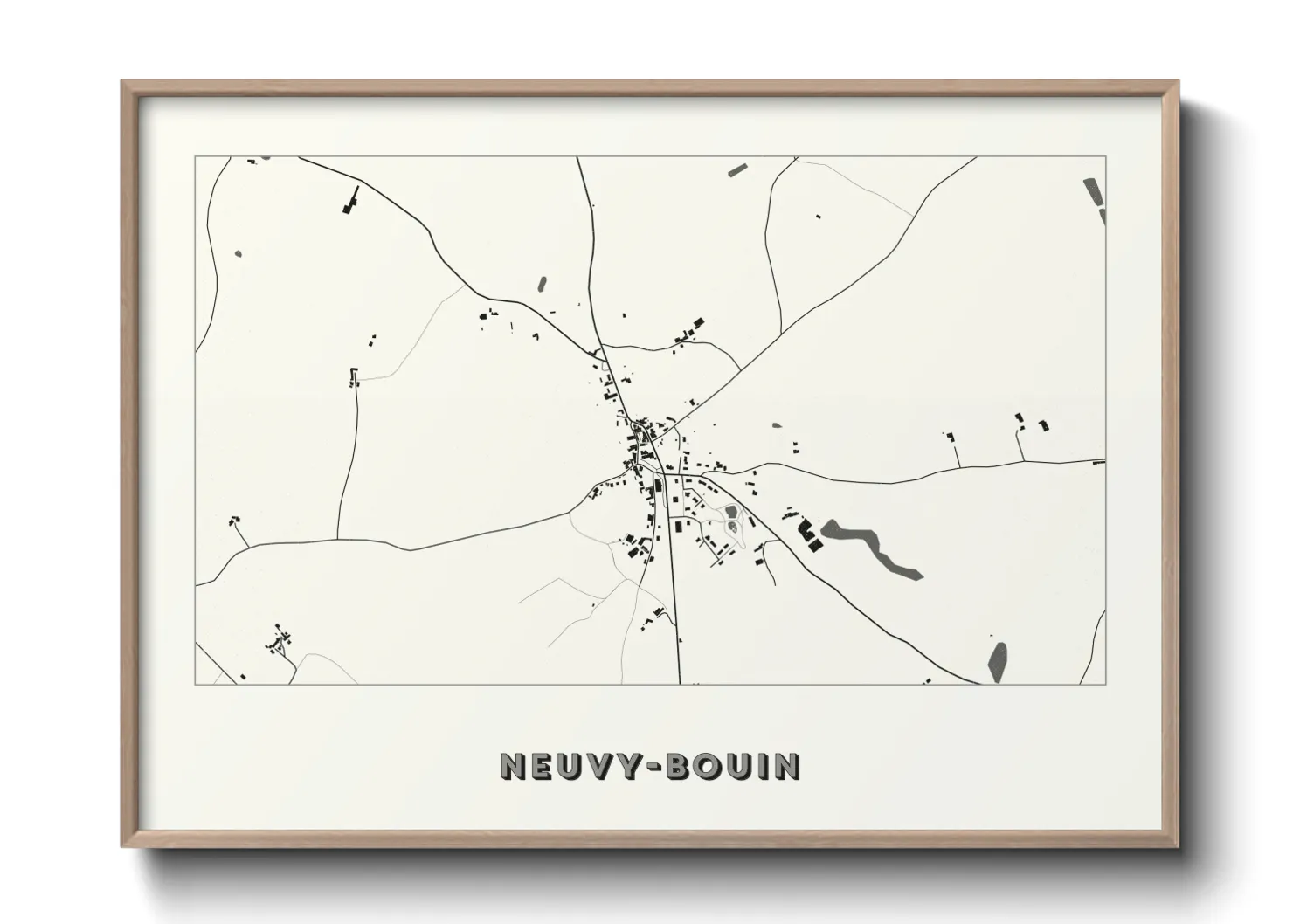 Une affiche de carte sur Neuvy-Bouin