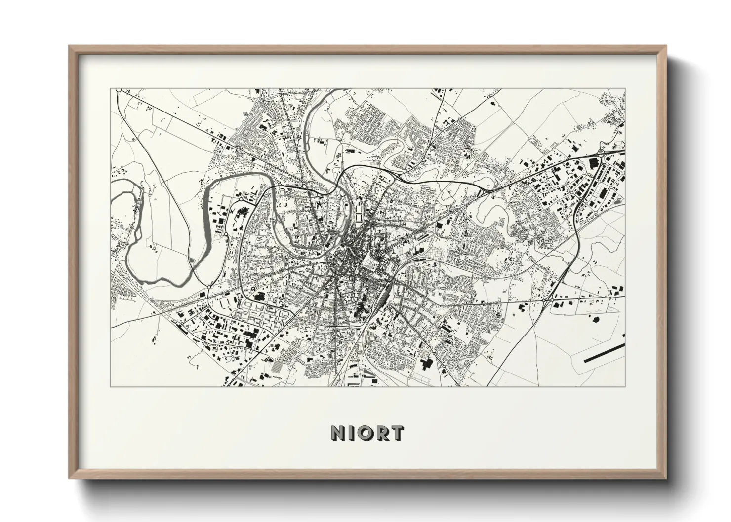 Une affiche de carte sur Niort