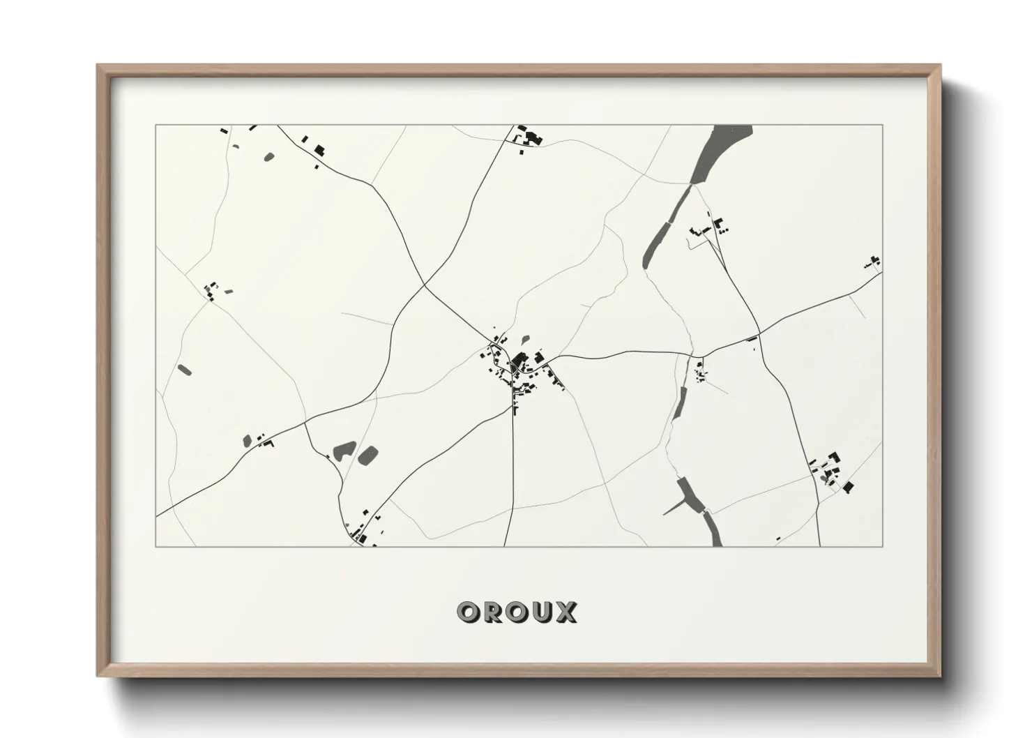 Une affiche de carte sur Oroux