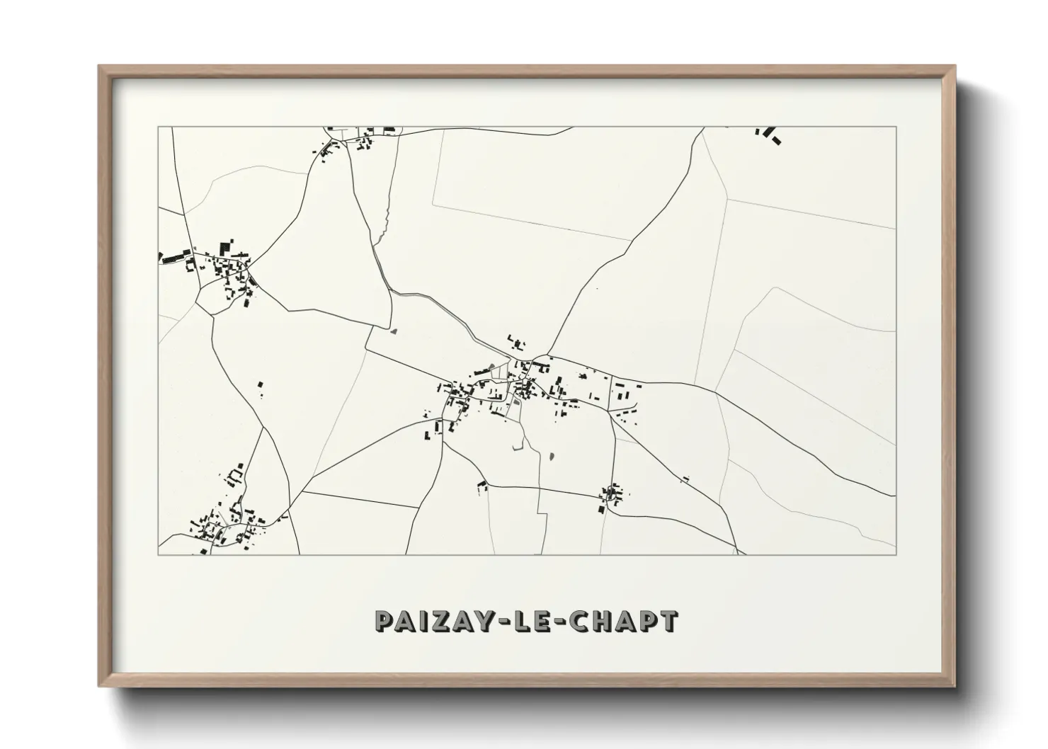 Une affiche de carte sur Paizay-le-Chapt
