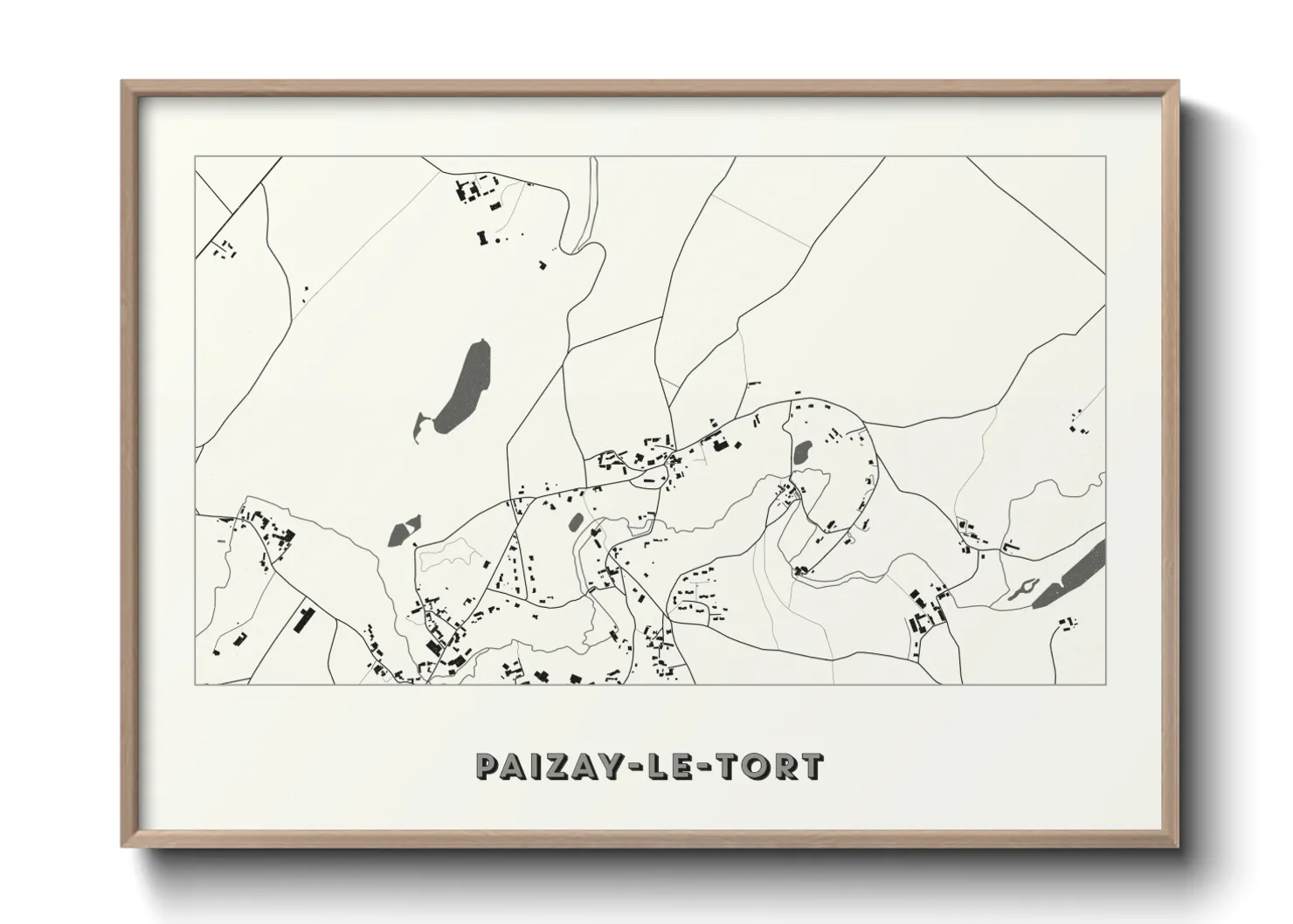 Une affiche de carte sur Paizay-le-Tort