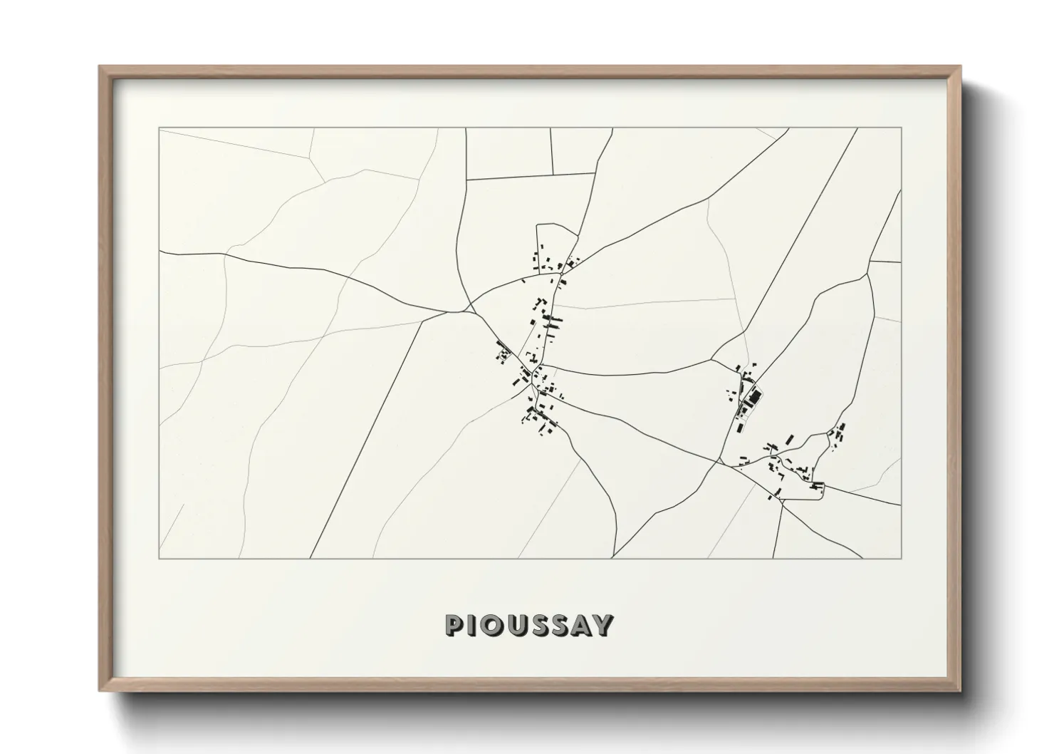 Une affiche de carte sur Pioussay