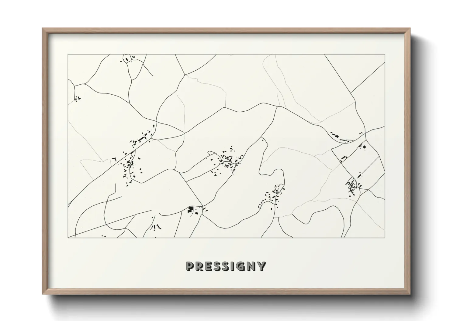 Une affiche de carte sur Pressigny