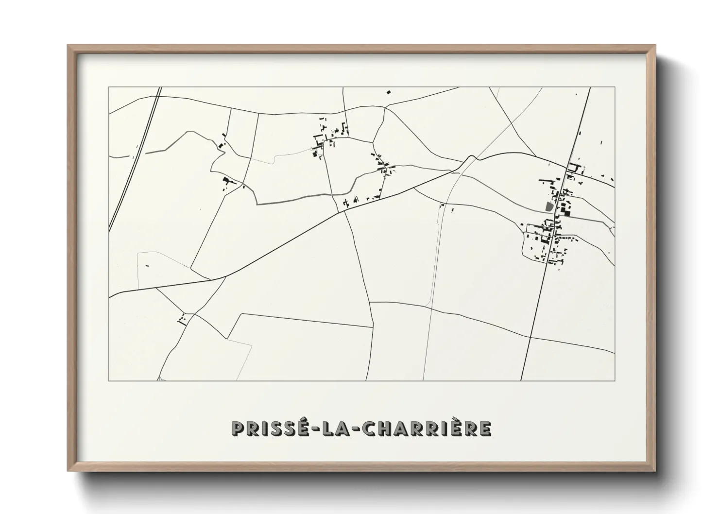 Une affiche de carte sur Prissé-la-Charrière