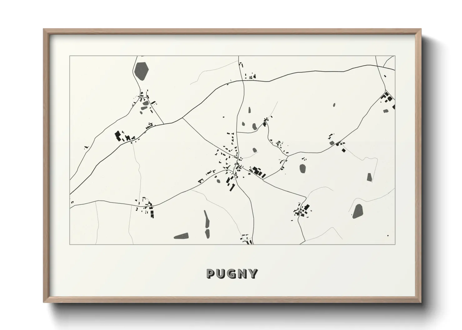 Une affiche de carte sur Pugny