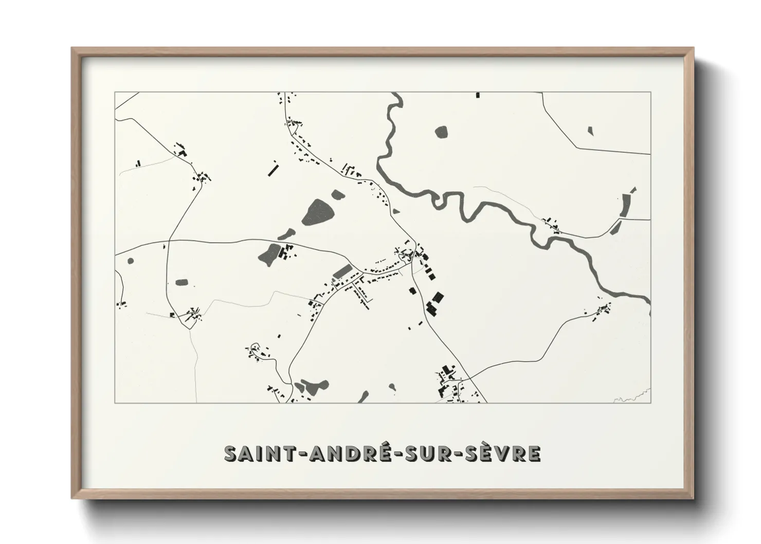 Une affiche de carte sur Saint-André-sur-Sèvre