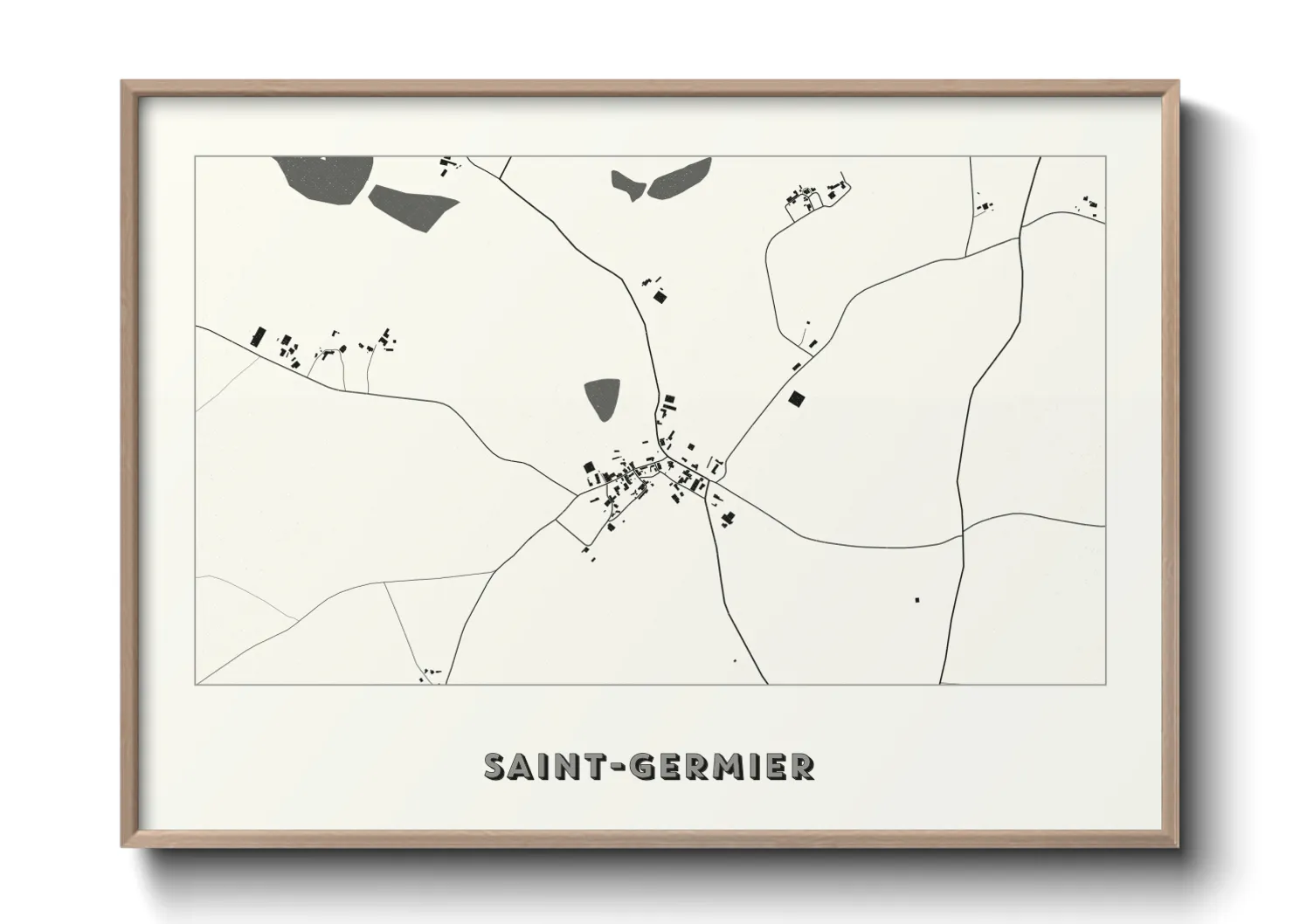 Une affiche de carte sur Saint-Germier