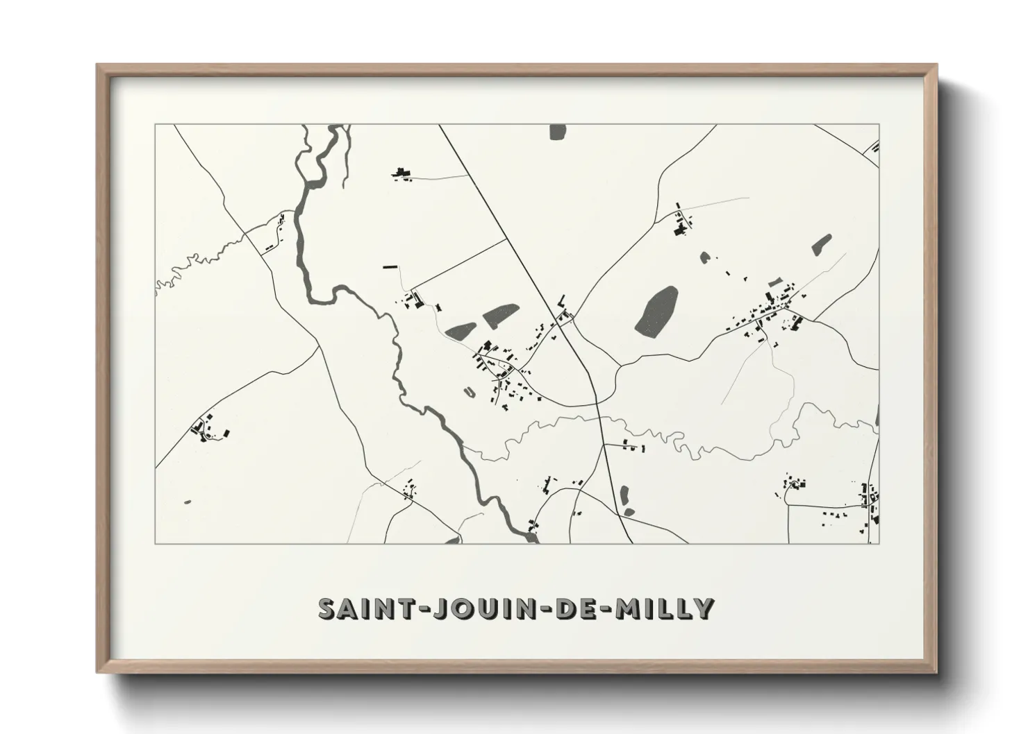 Une affiche de carte sur Saint-Jouin-de-Milly