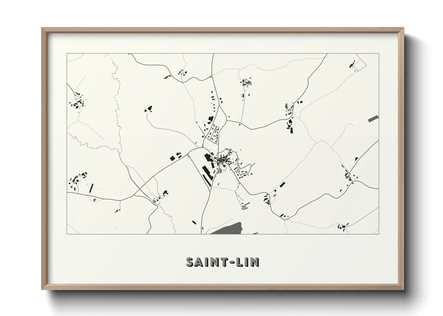 Une affiche de carte sur Saint-Lin