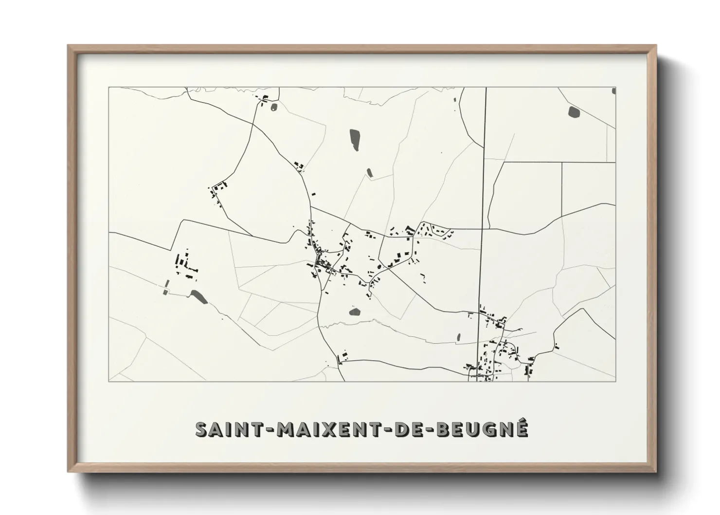 Une affiche de carte sur Saint-Maixent-de-Beugné