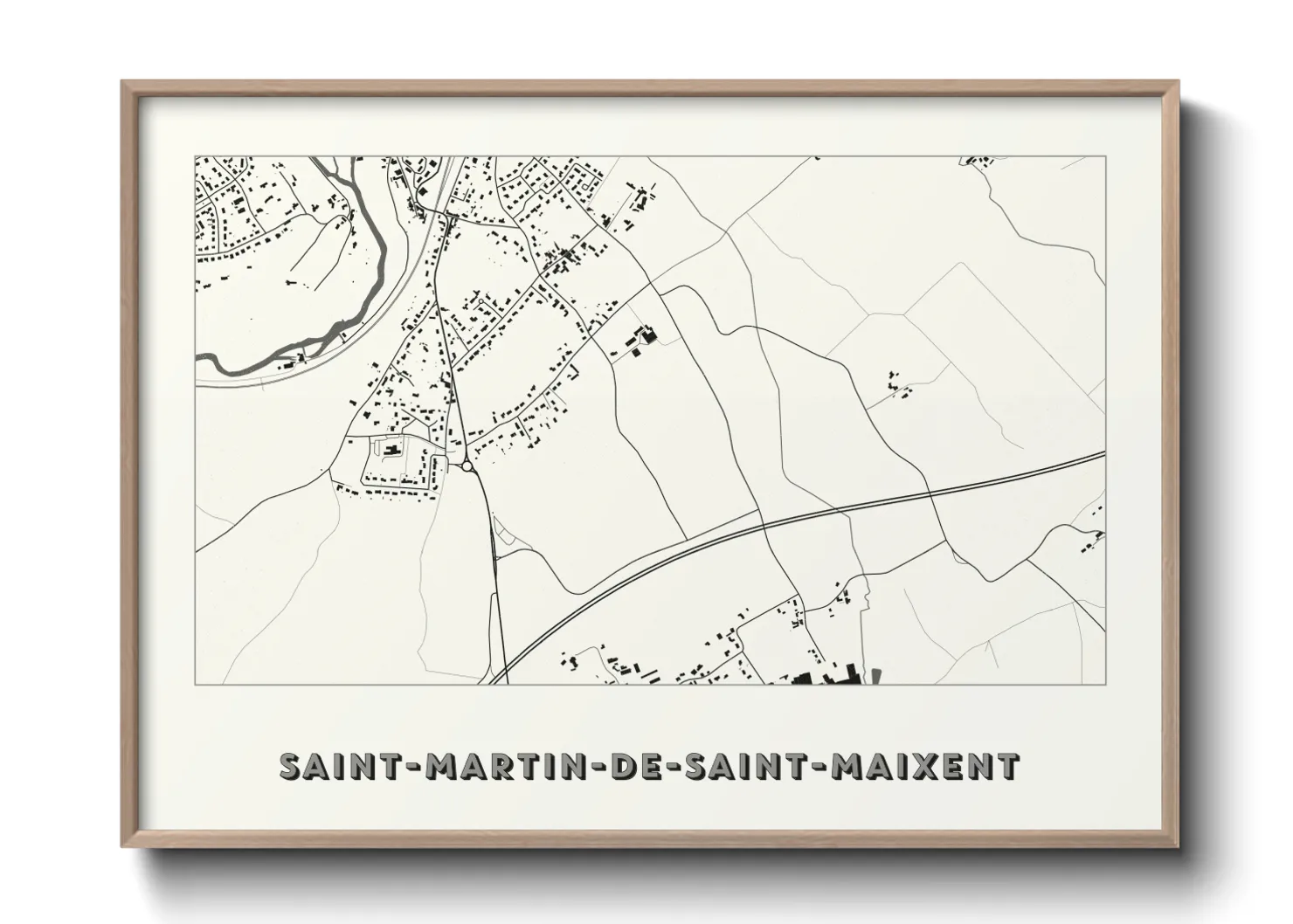 Une affiche de carte sur Saint-Martin-de-Saint-Maixent