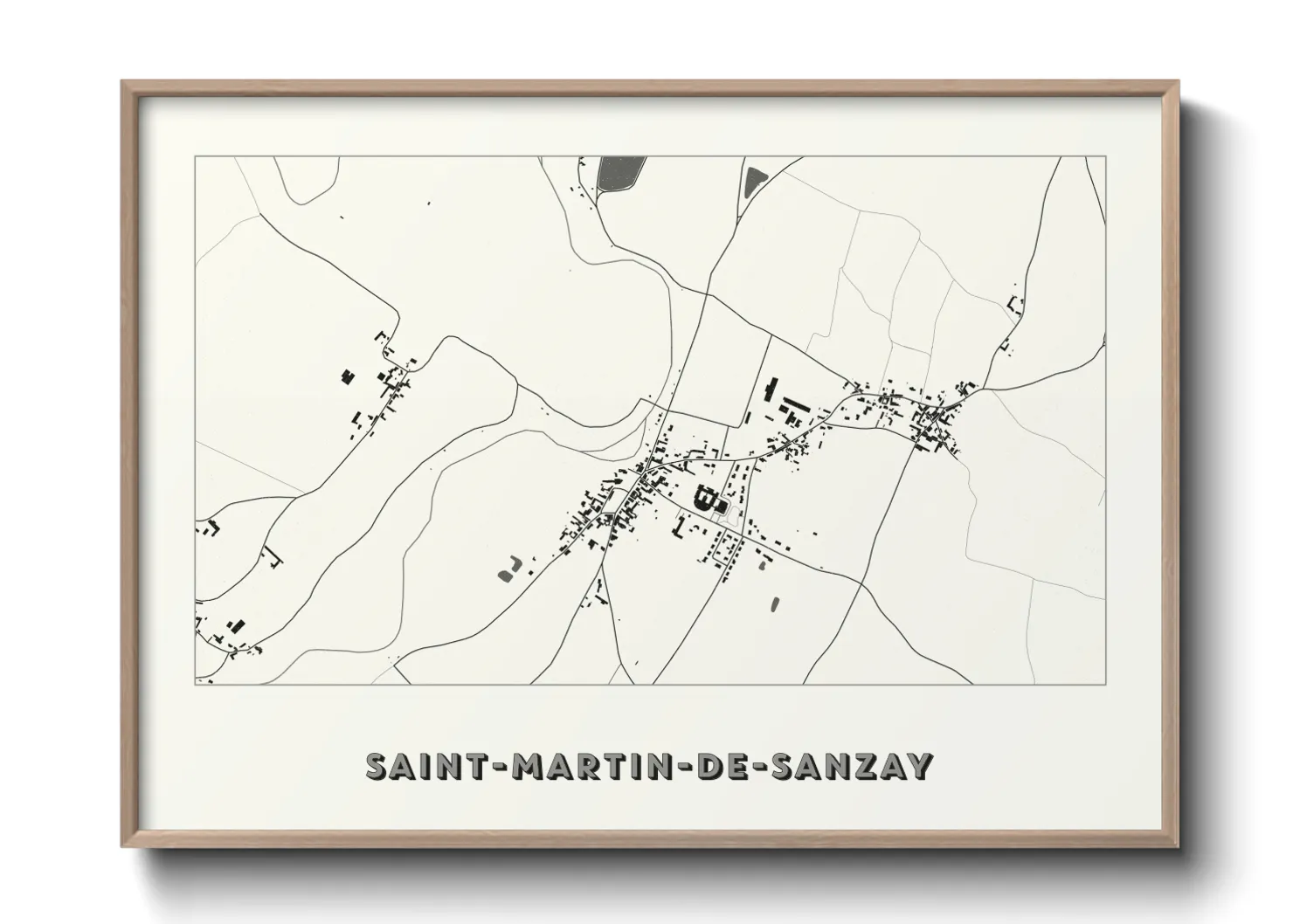 Une affiche de carte sur Saint-Martin-de-Sanzay