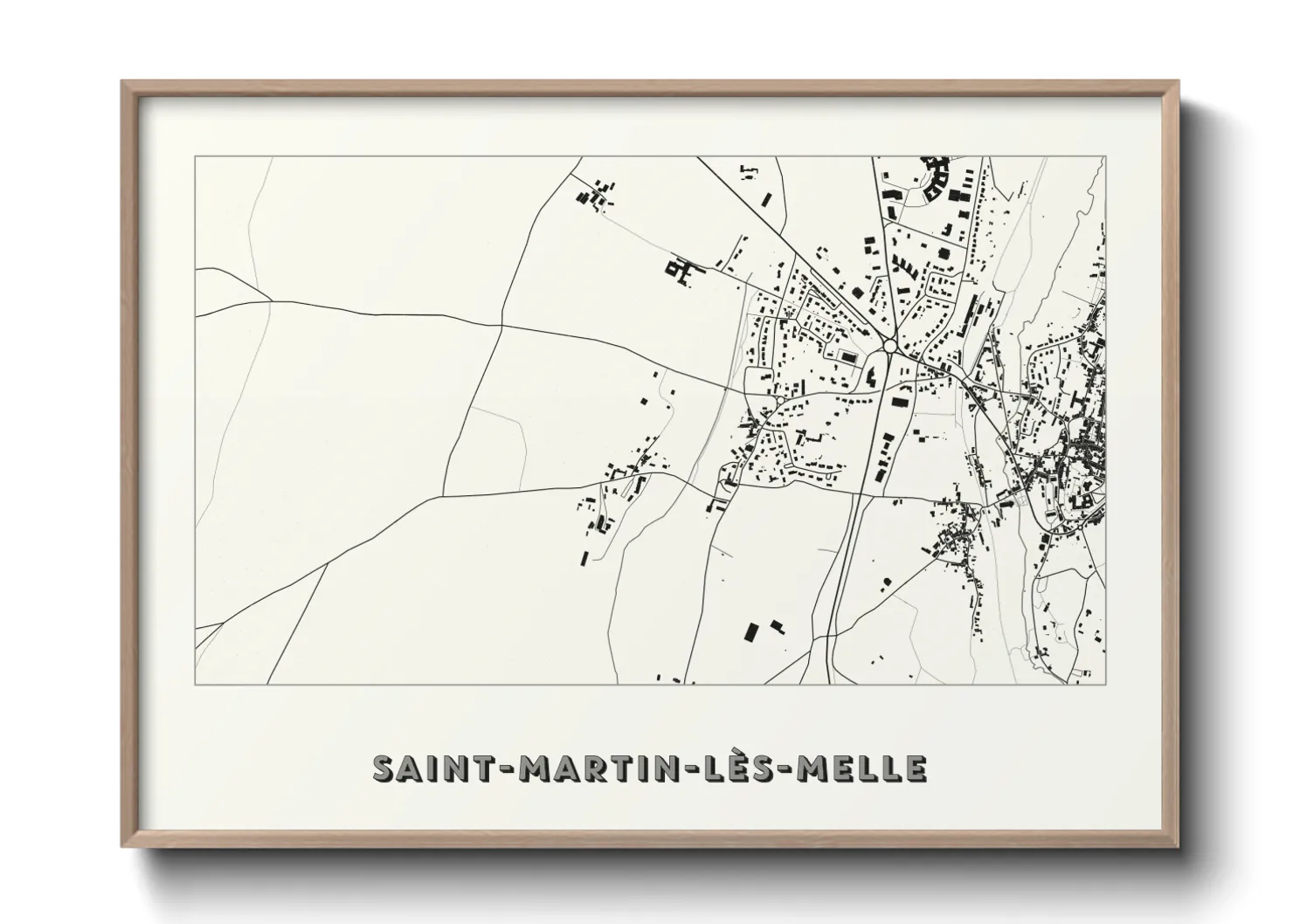 Une affiche de carte sur Saint-Martin-lès-Melle