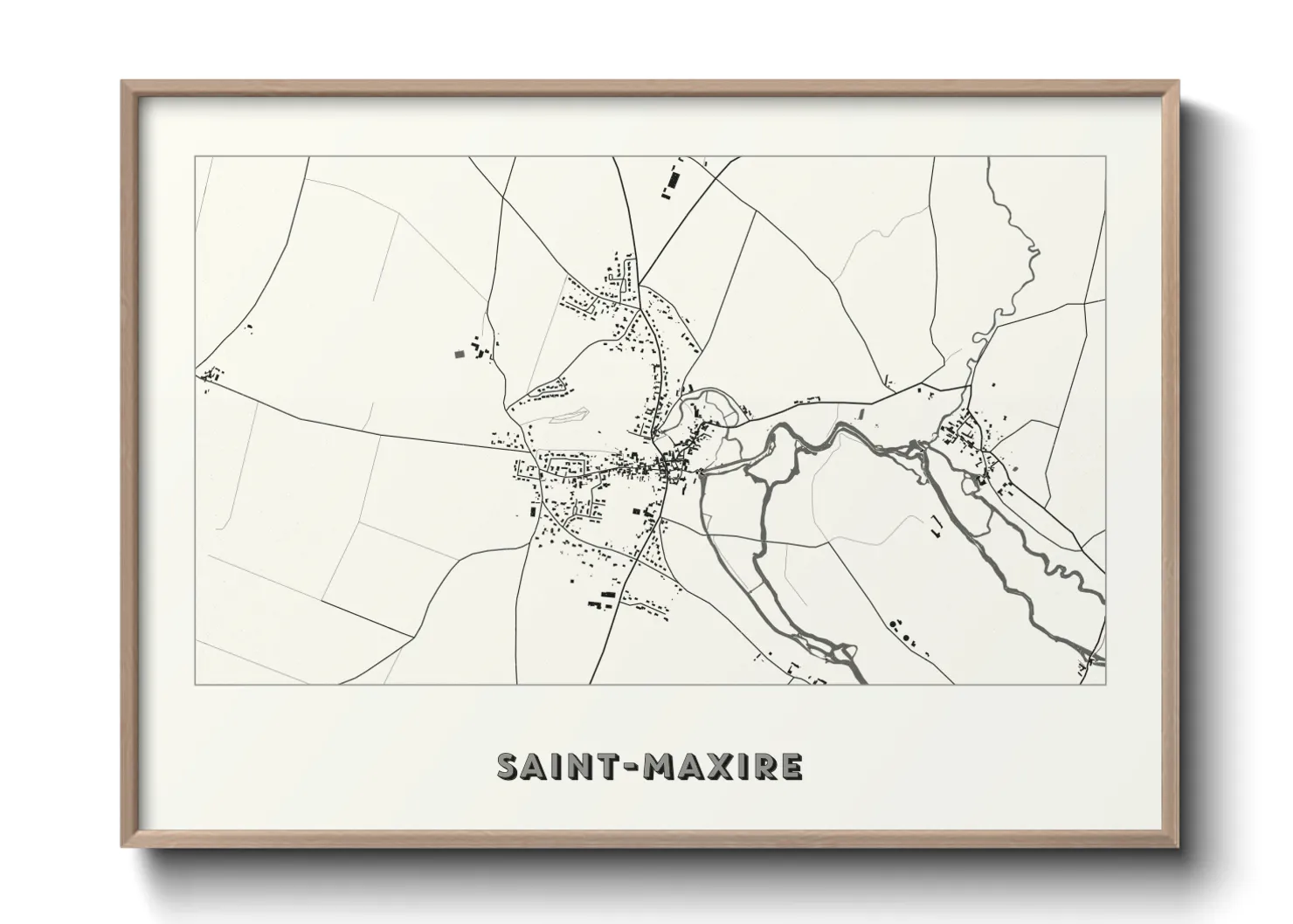 Une affiche de carte sur Saint-Maxire