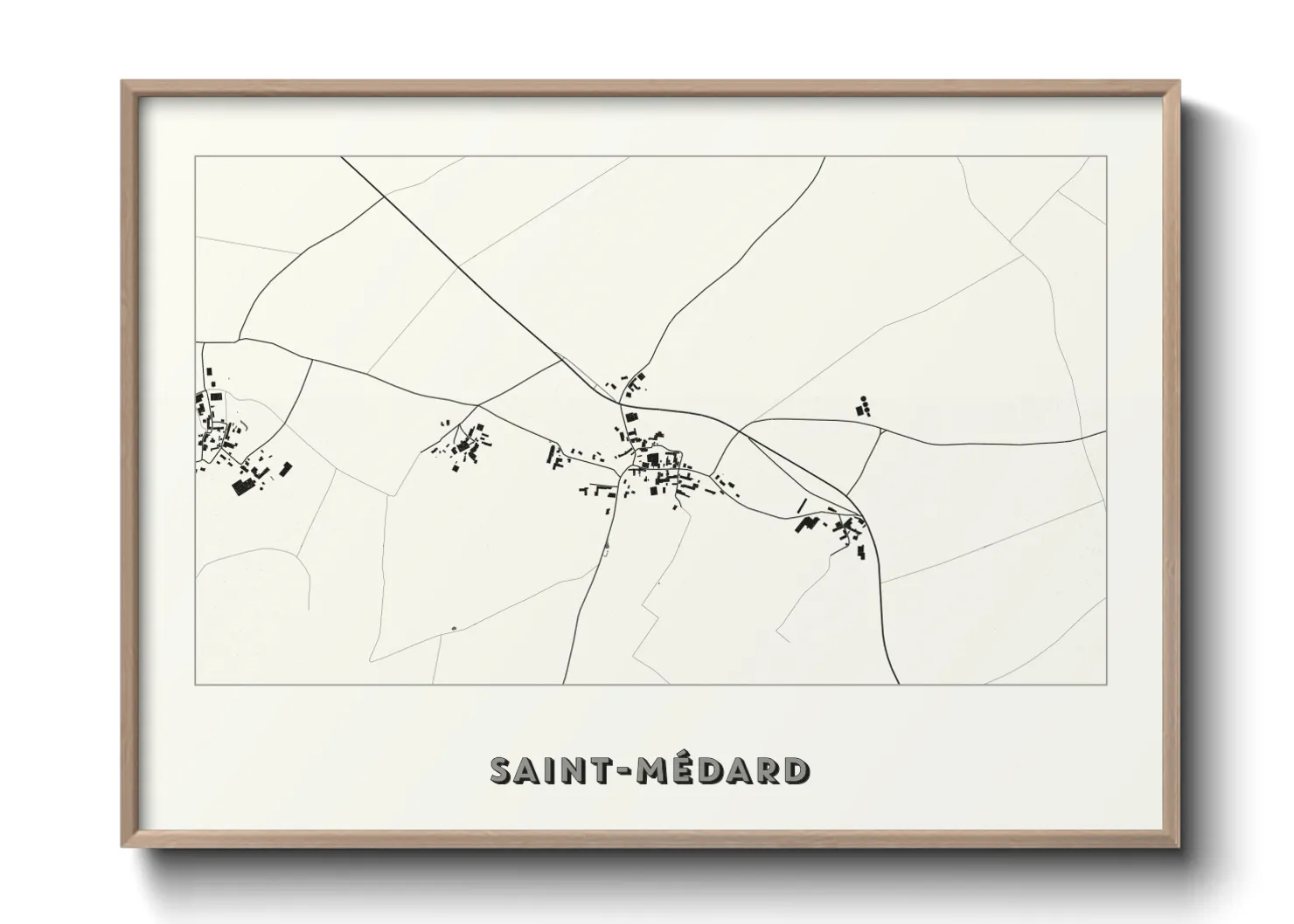 Une affiche de carte sur Saint-Médard