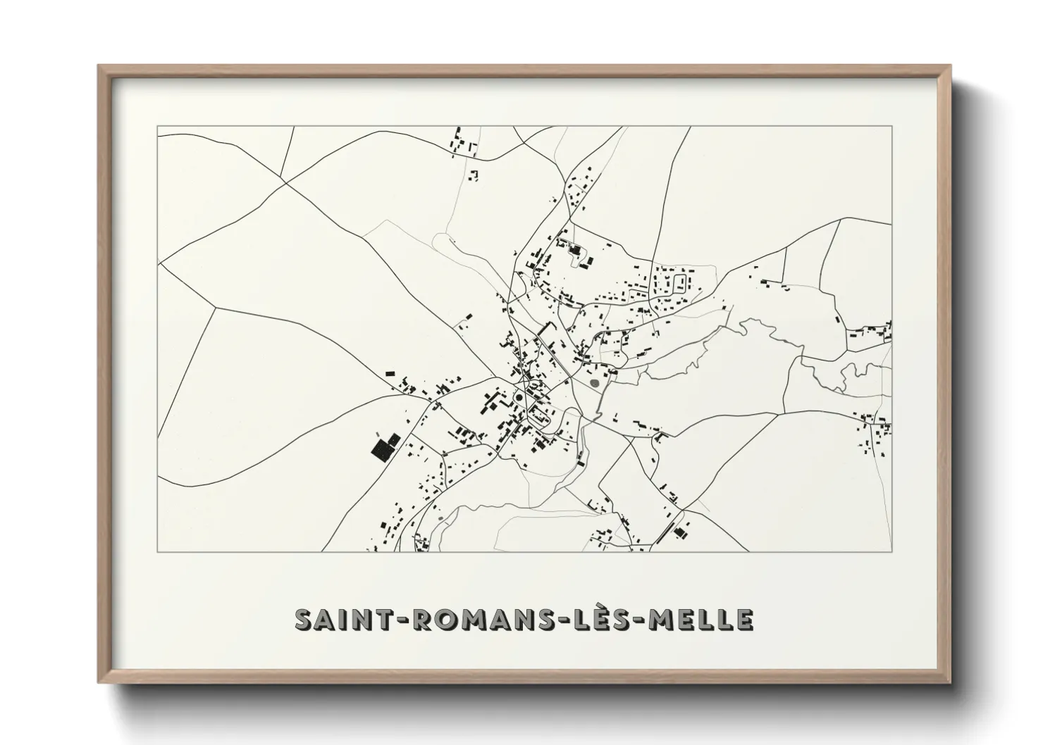 Une affiche de carte sur Saint-Romans-lès-Melle