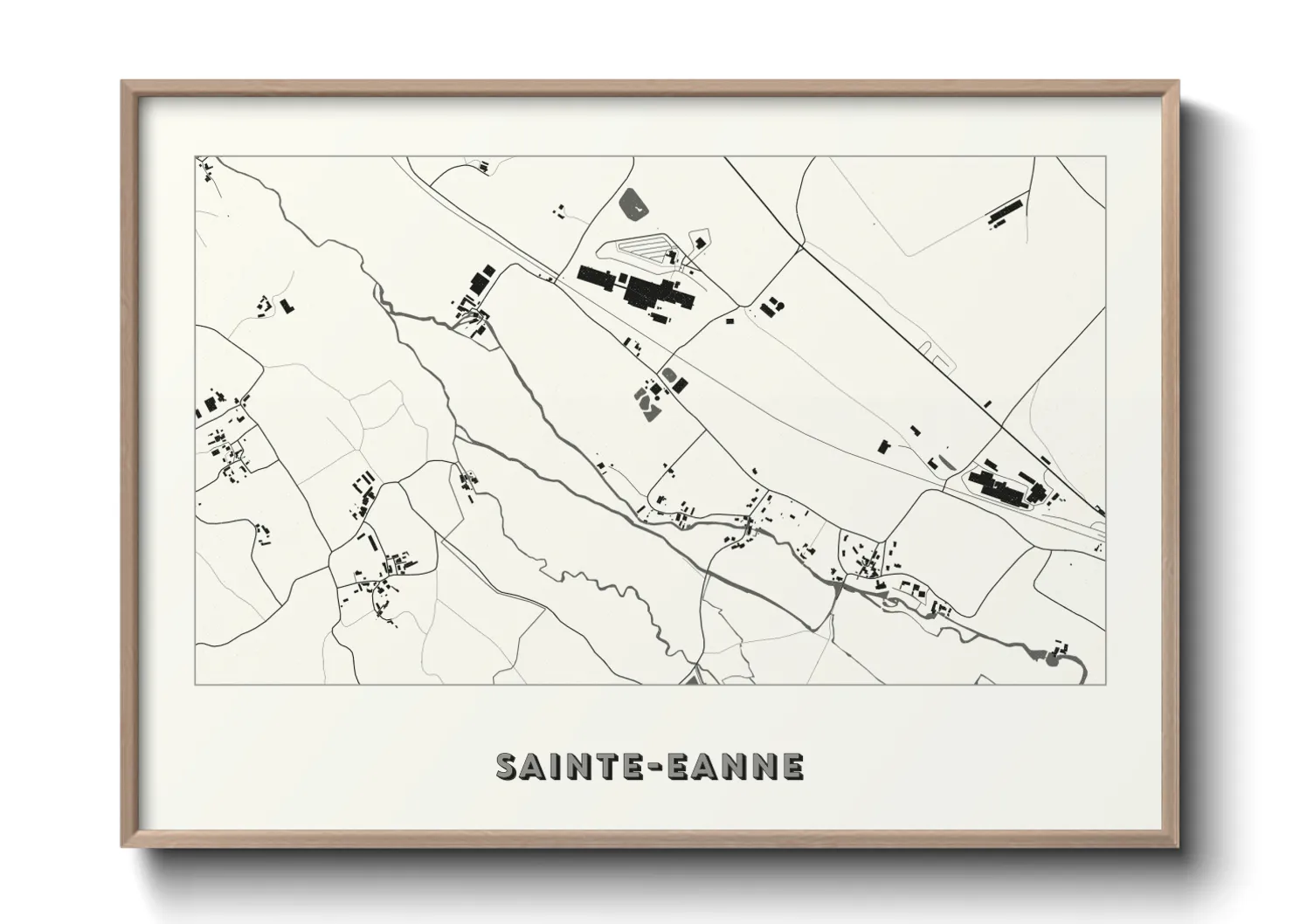 Une affiche de carte sur Sainte-Eanne