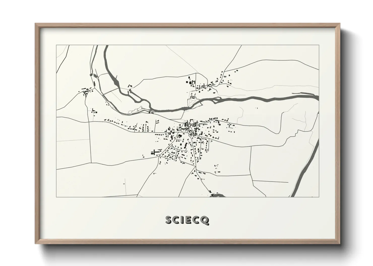 Une affiche de carte sur Sciecq