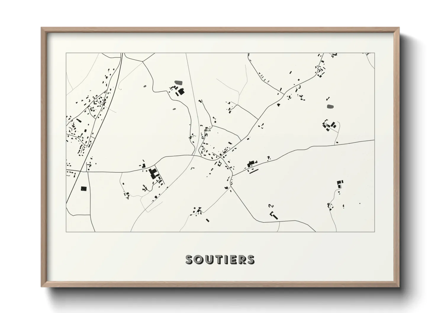 Une affiche de carte sur Soutiers
