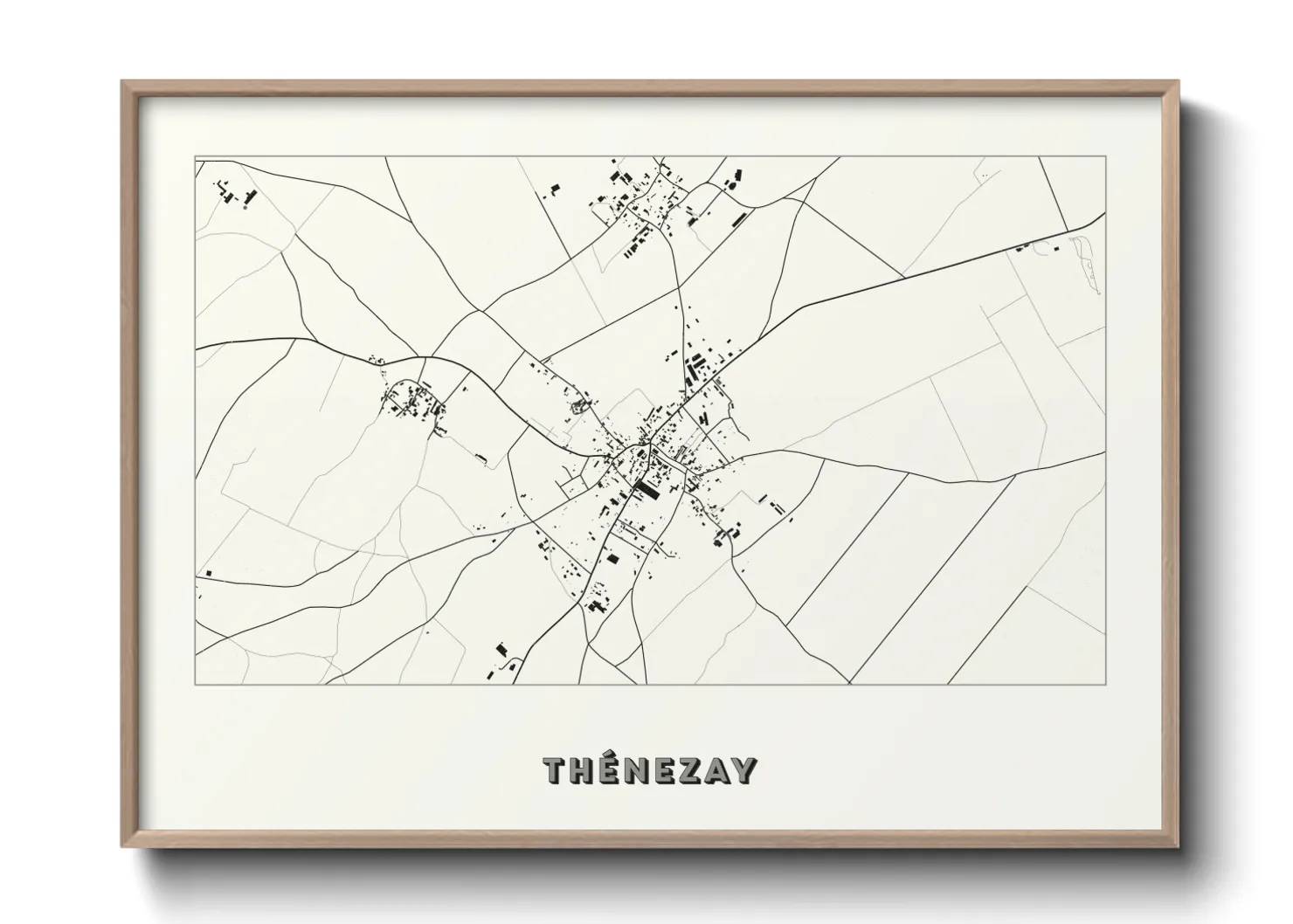 Une affiche de carte sur Thénezay