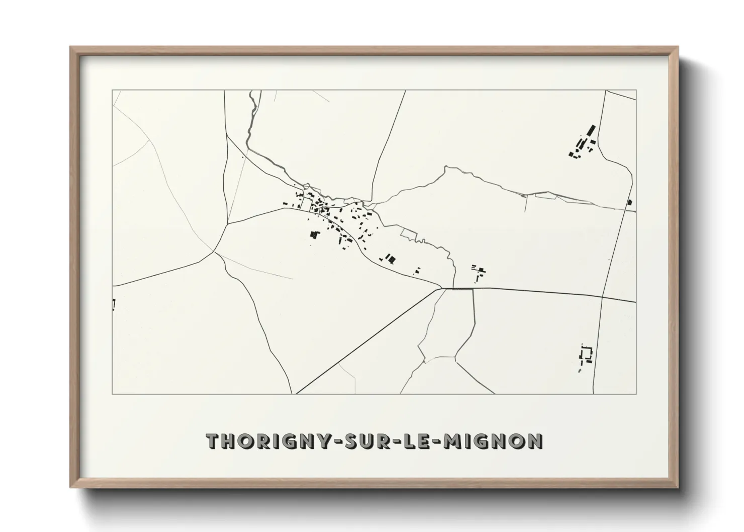 Une affiche de carte sur Thorigny-sur-le-Mignon