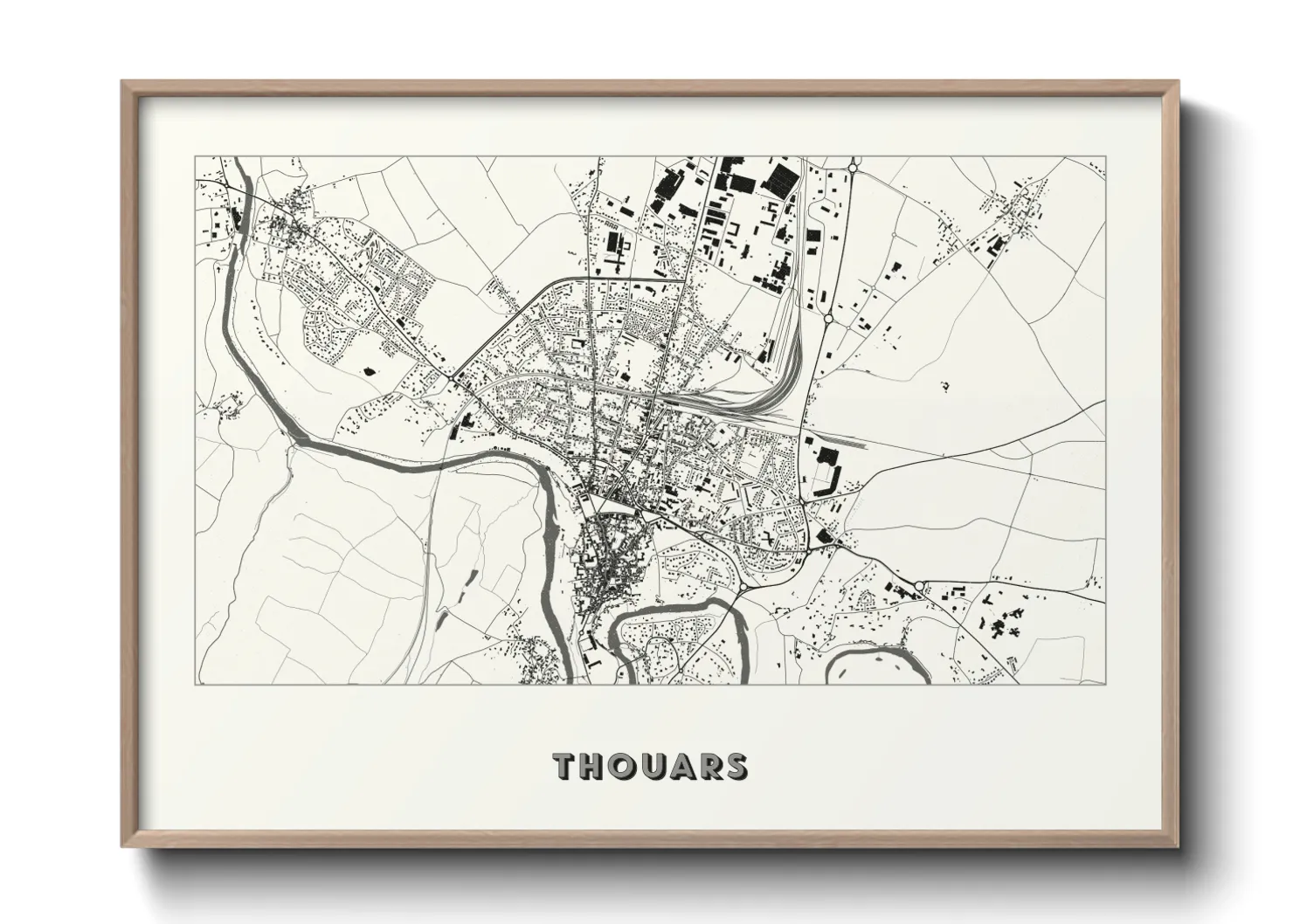 Une affiche de carte sur Thouars