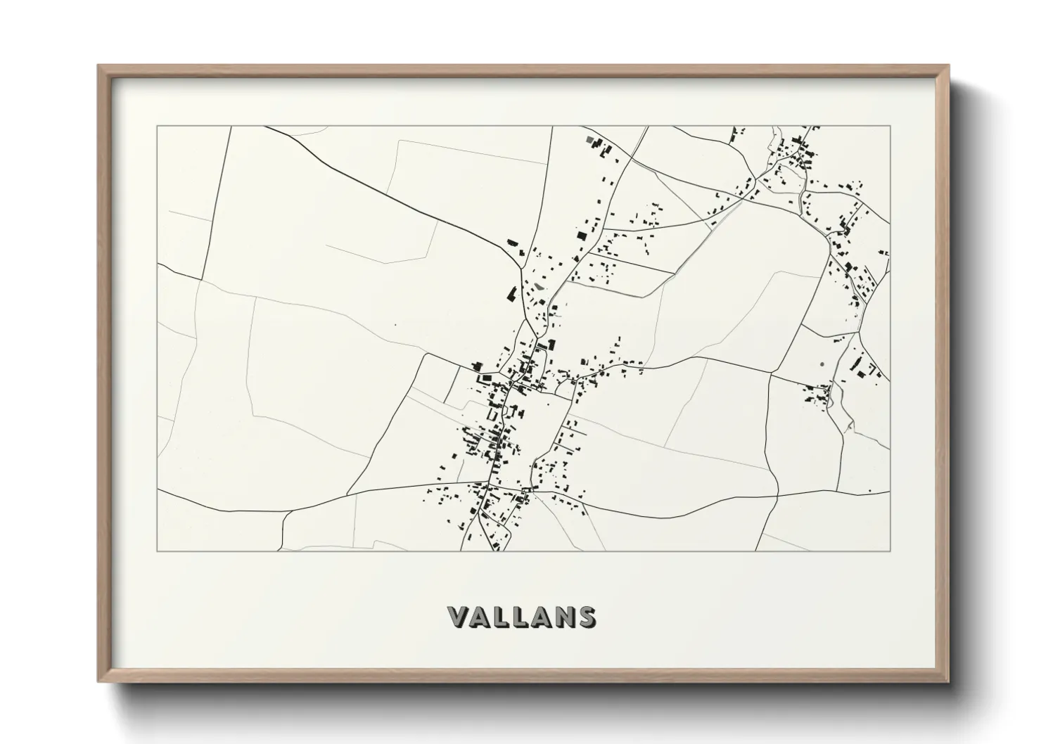 Une affiche de carte sur Vallans
