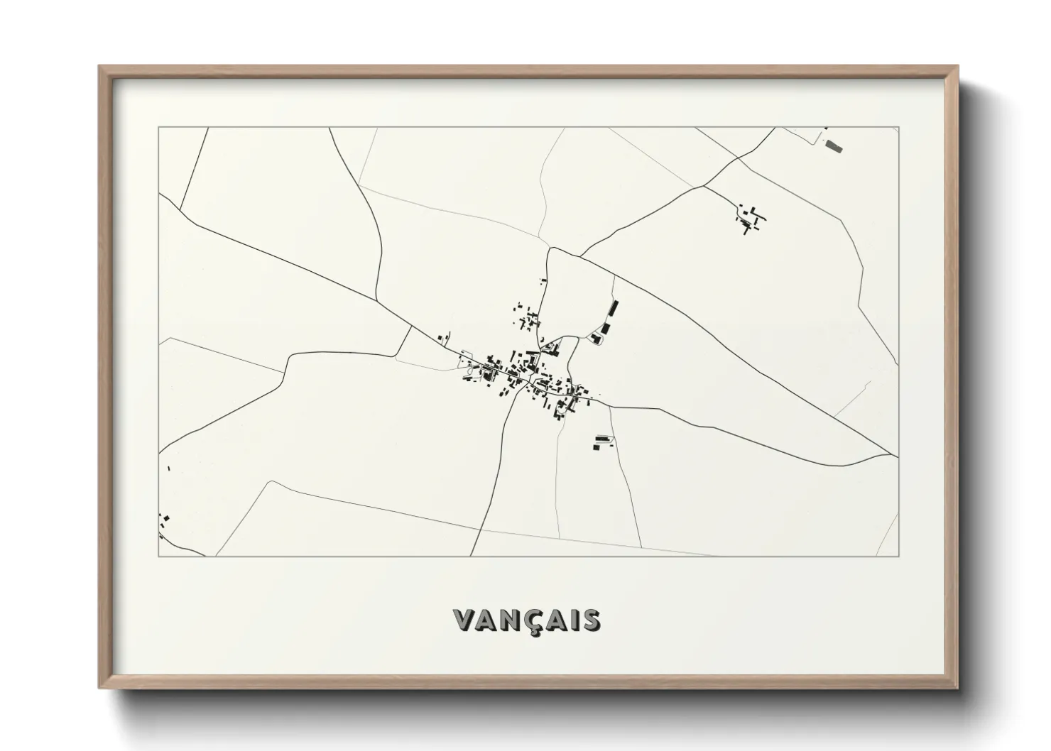 Une affiche de carte sur Vançais