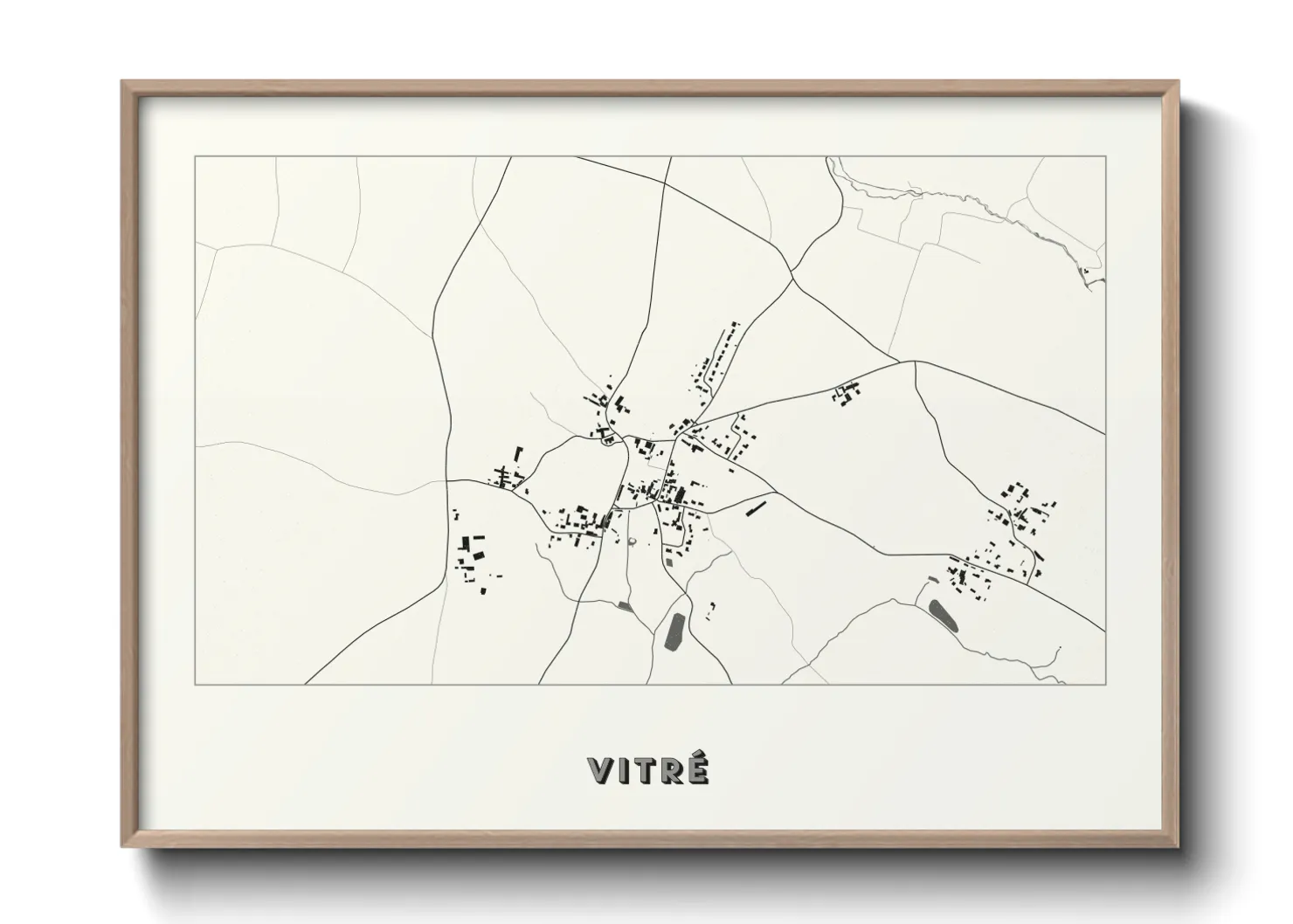 Une affiche de carte sur Vitré