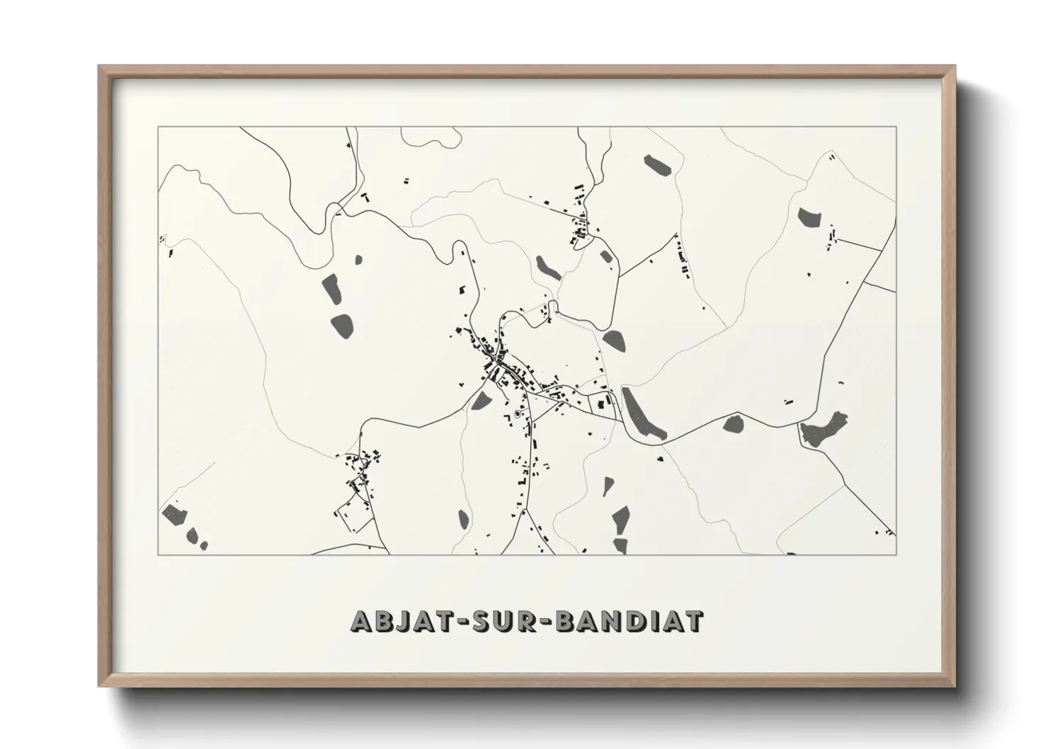 Une affiche de carte sur Abjat-sur-Bandiat