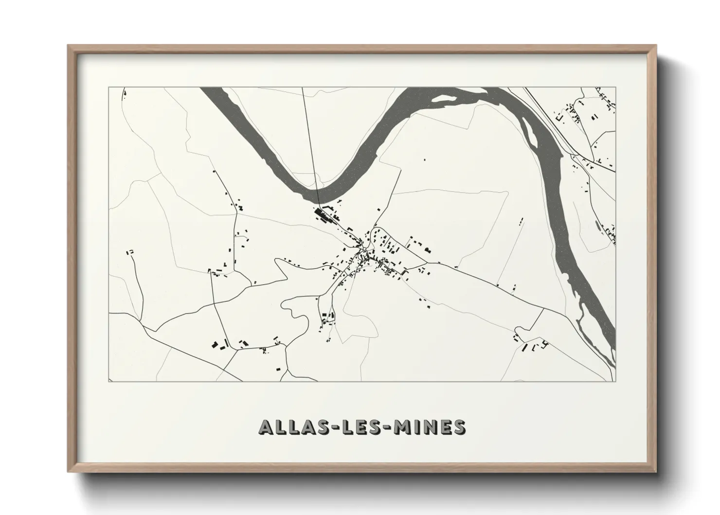 Une affiche de carte sur Allas-les-Mines