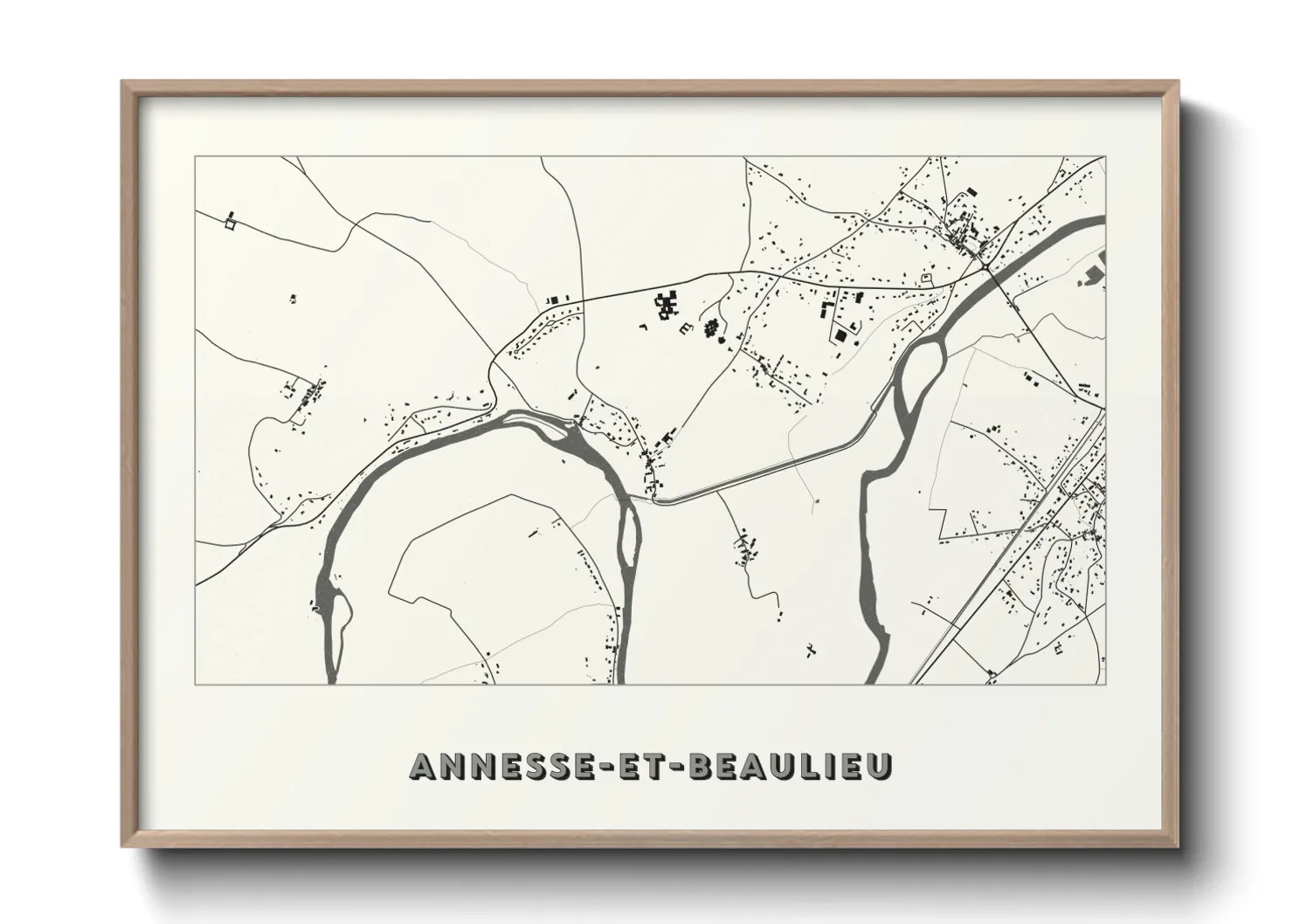 Une affiche de carte sur Annesse-et-Beaulieu