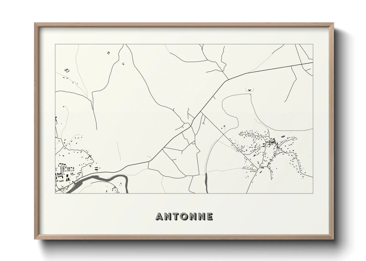 Une affiche de carte sur Antonne