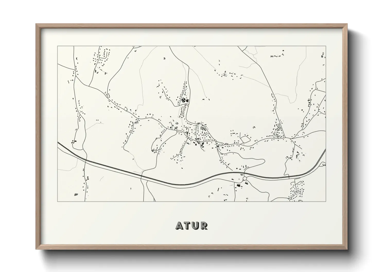 Une affiche de carte sur Atur