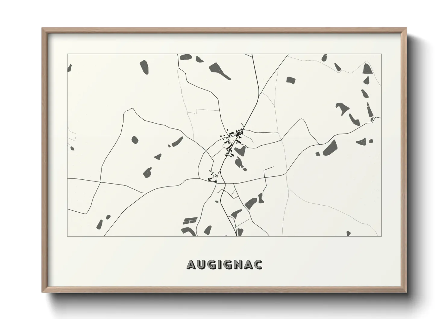 Une affiche de carte sur Augignac
