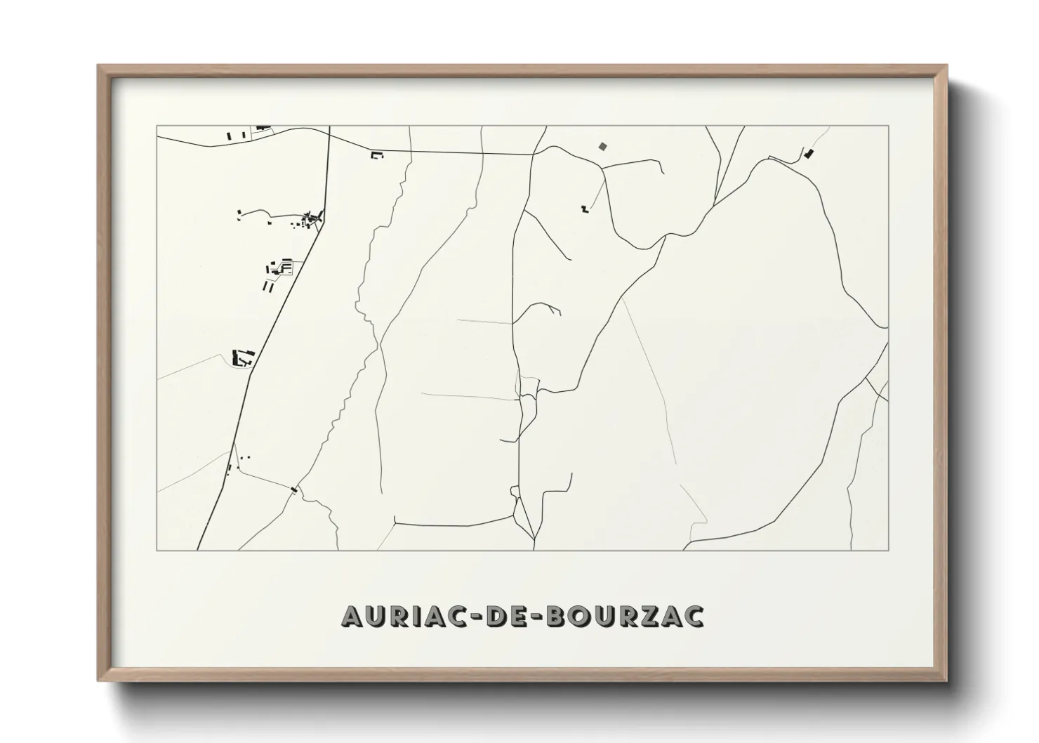 Une affiche de carte sur Auriac-de-Bourzac