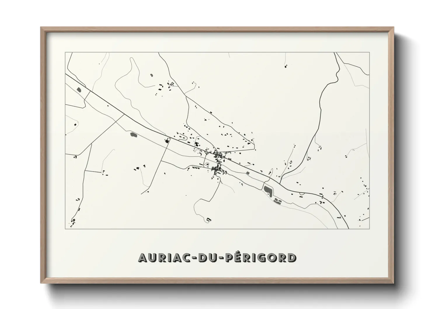 Une affiche de carte sur Auriac-du-Périgord