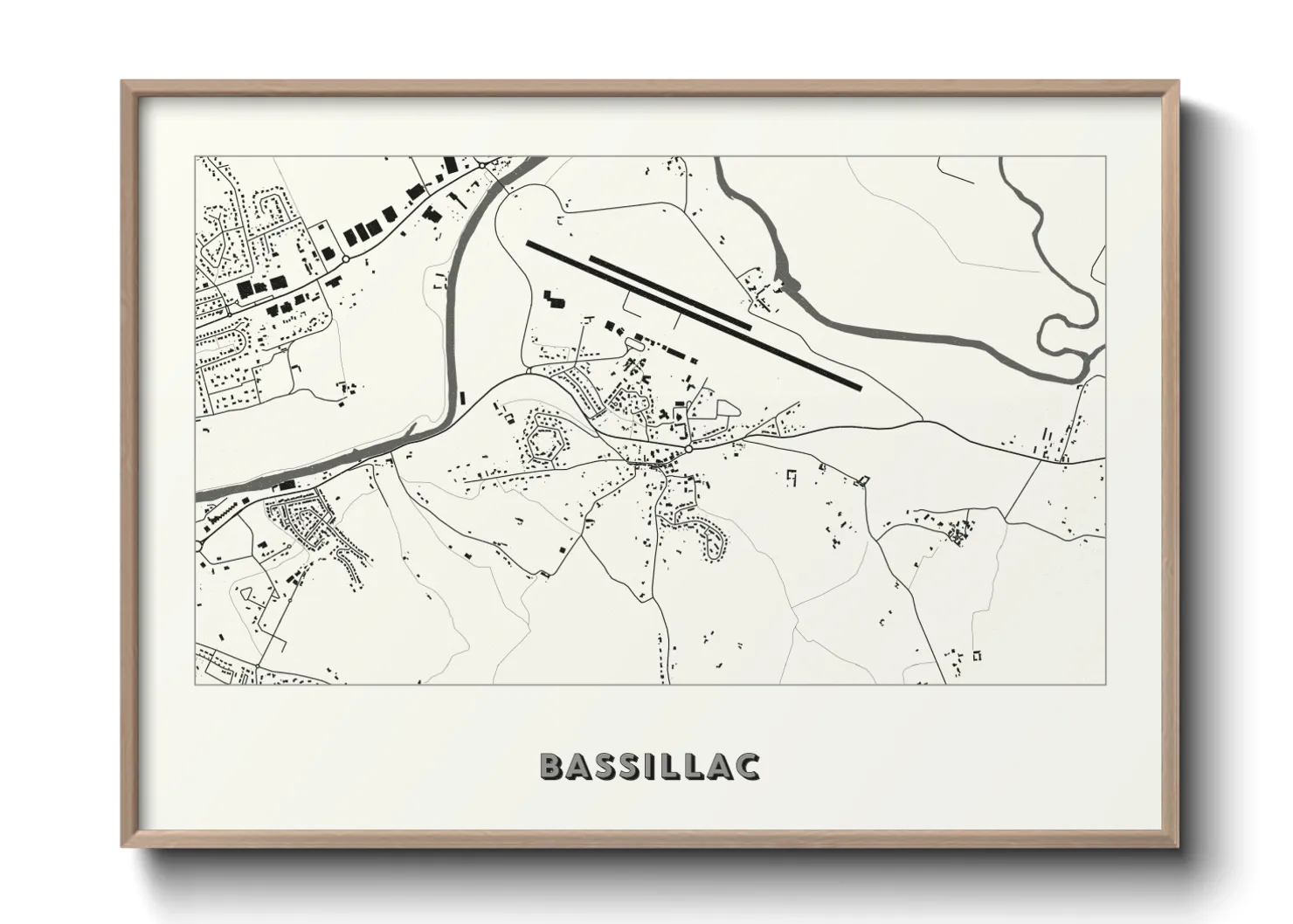 Une affiche de carte sur Bassillac