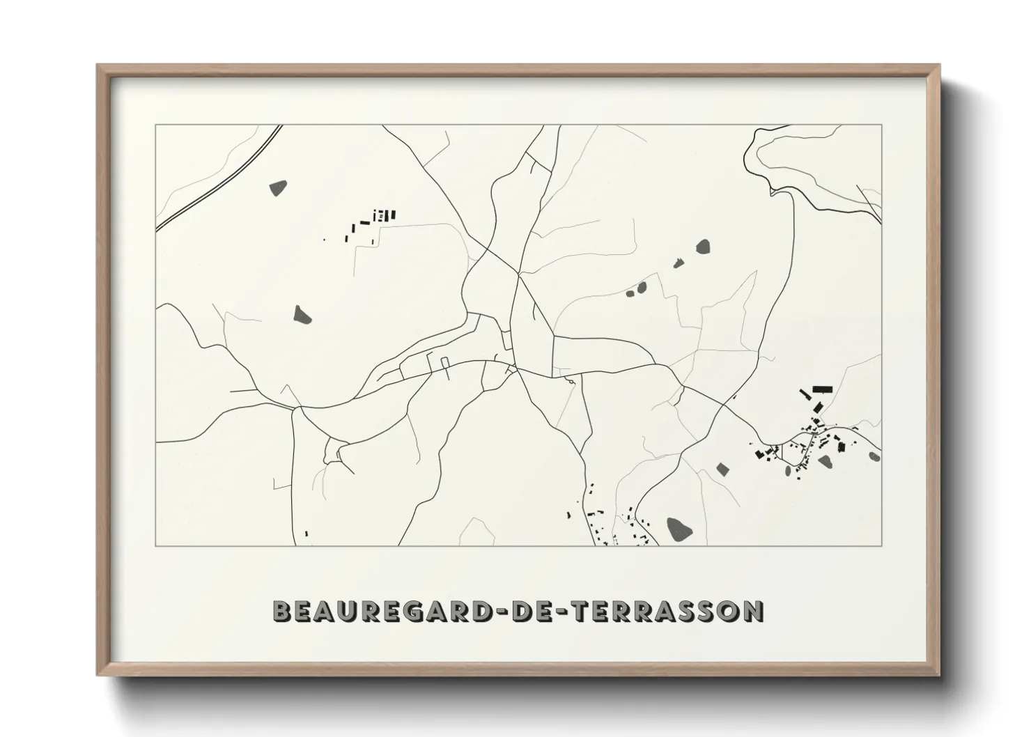 Une affiche de carte sur Beauregard-de-Terrasson