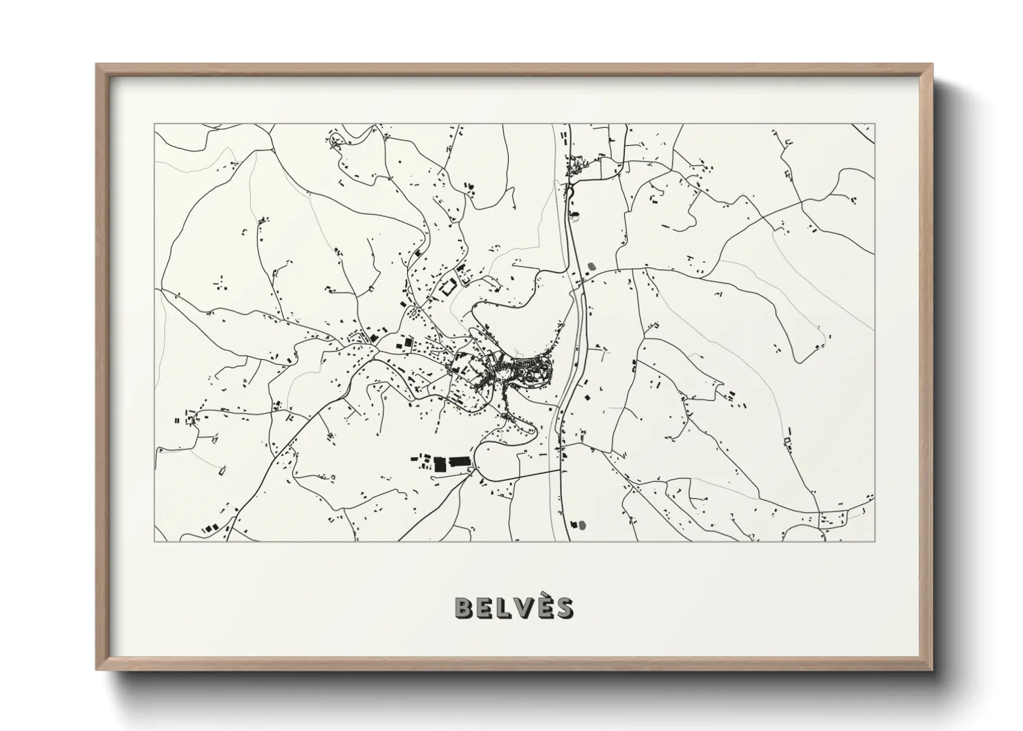 Une affiche de carte sur Belvès
