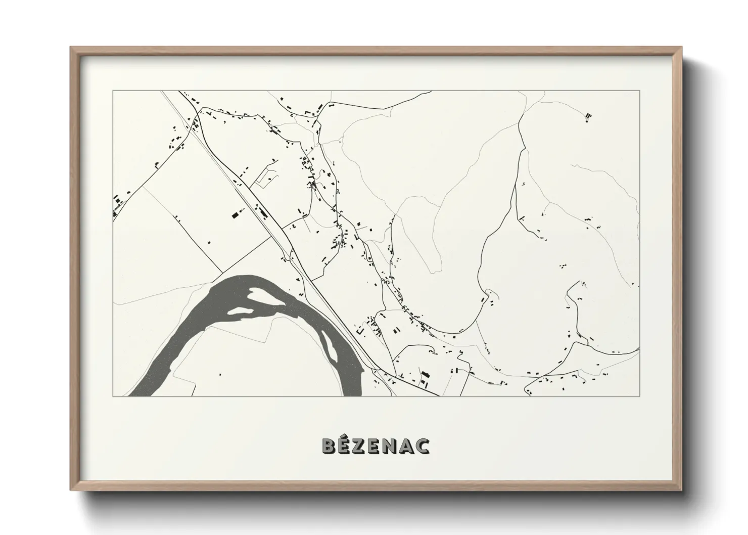 Une affiche de carte sur Bézenac