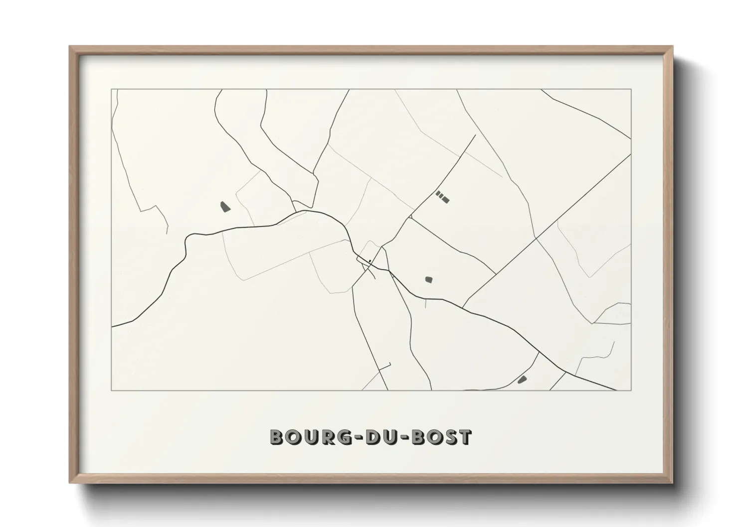 Une affiche de carte sur Bourg-du-Bost