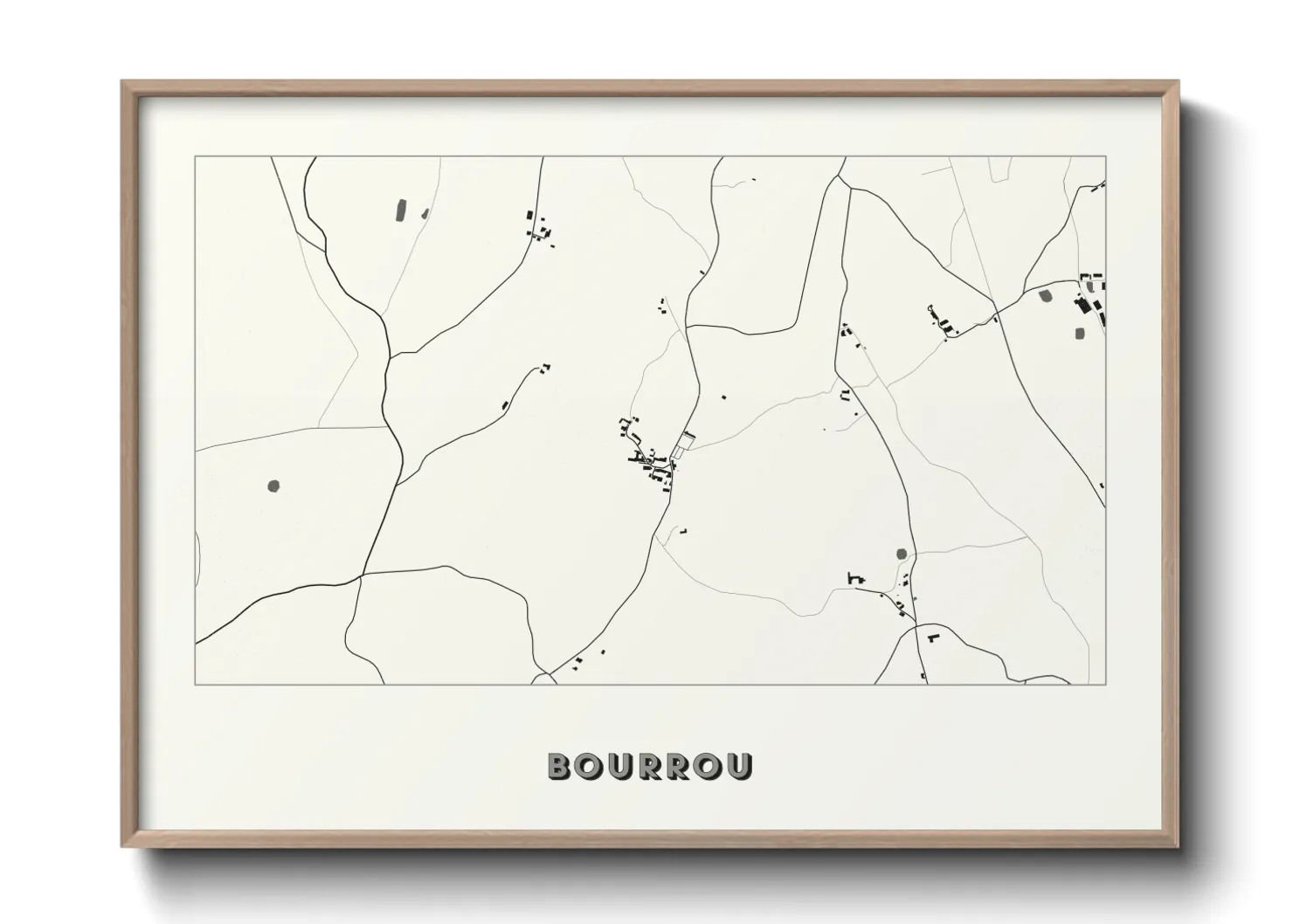 Une affiche de carte sur Bourrou