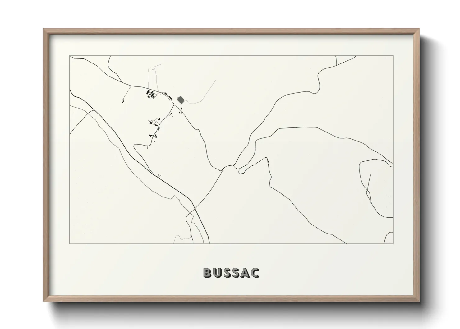 Une affiche de carte sur Bussac