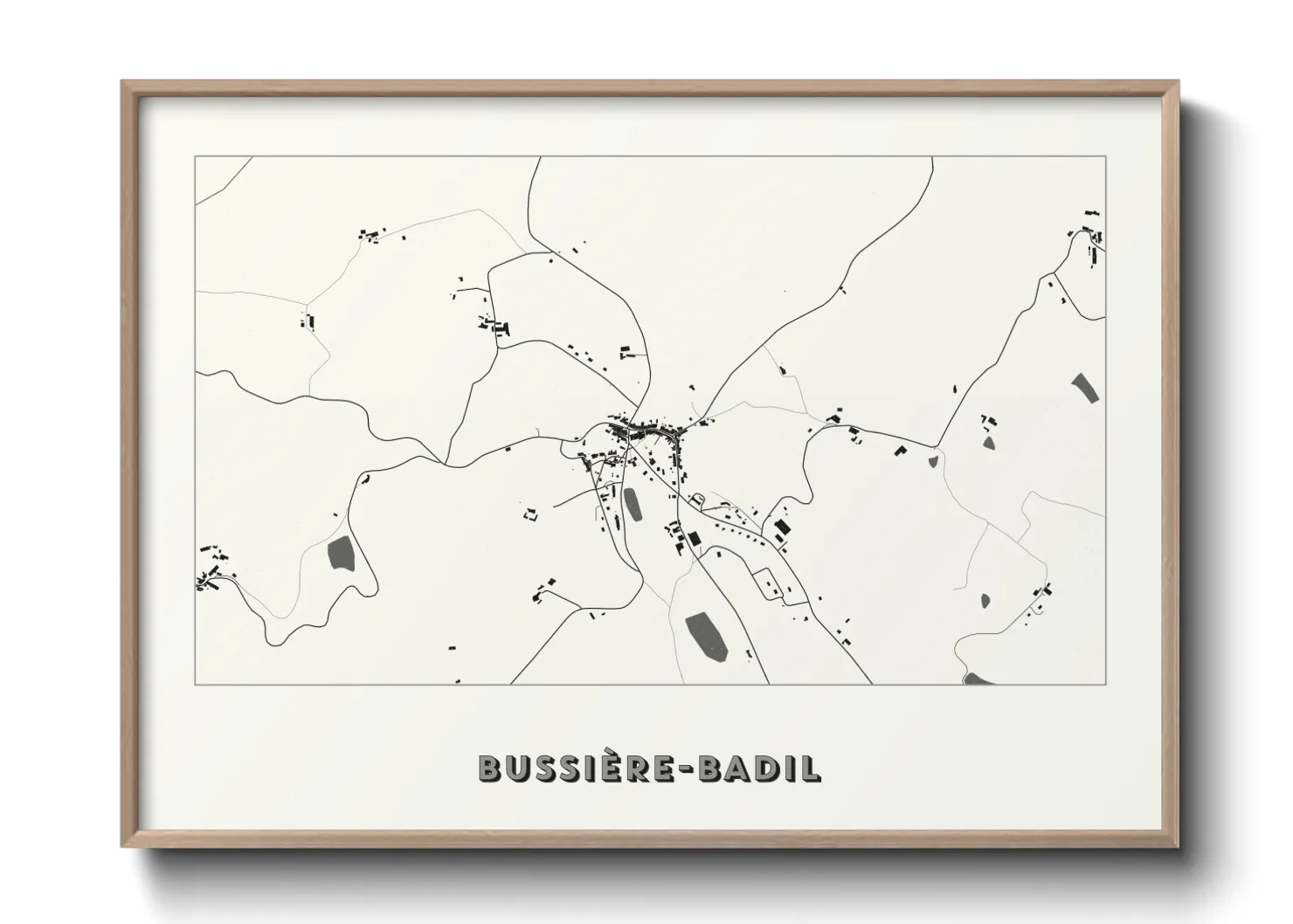 Une affiche de carte sur Bussière-Badil