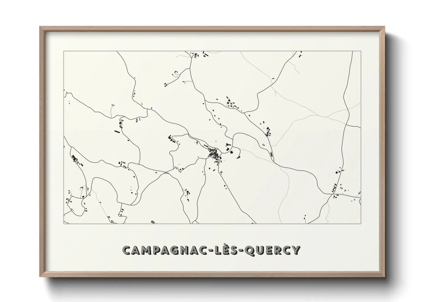 Une affiche de carte sur Campagnac-lès-Quercy