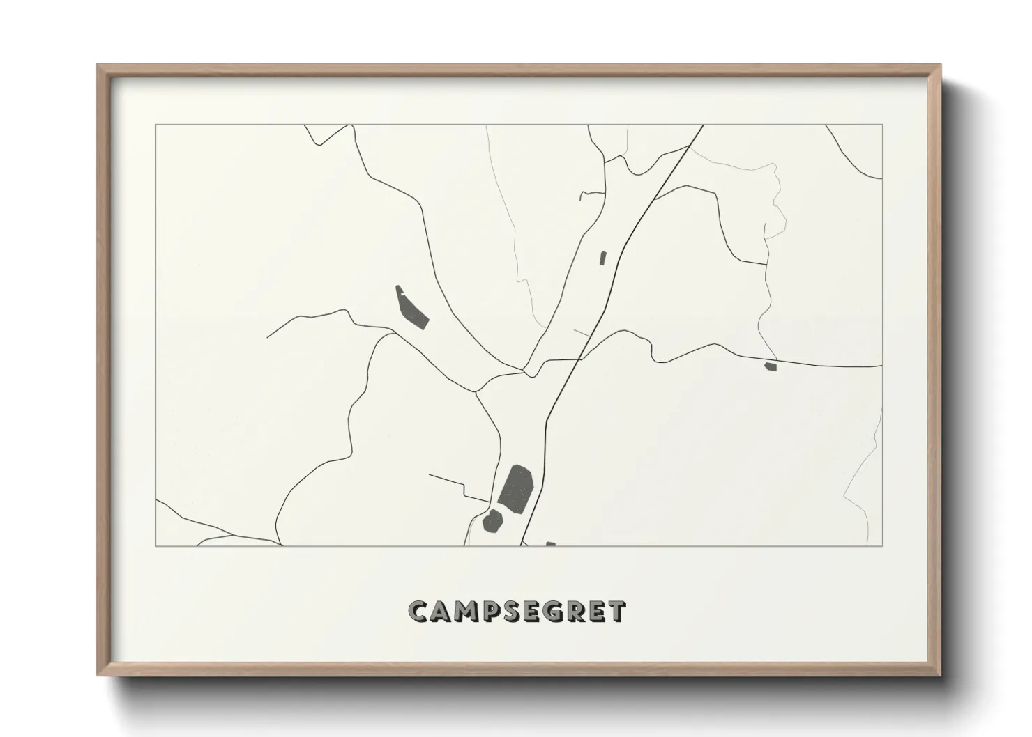 Une affiche de carte sur Campsegret