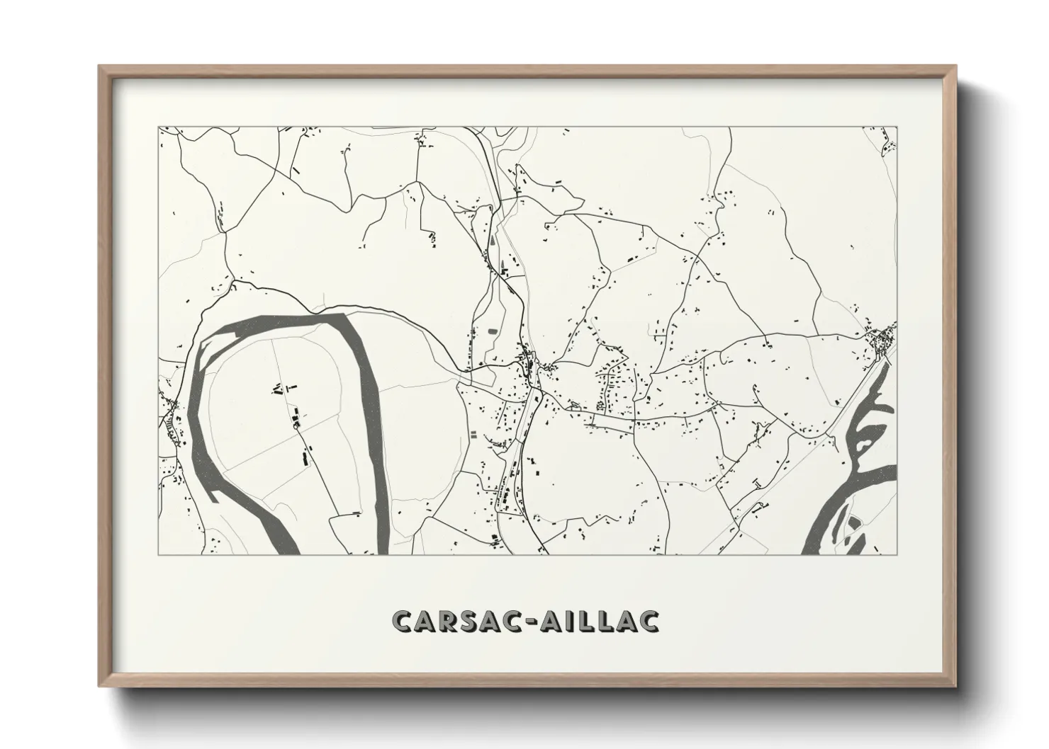 Une affiche de carte sur Carsac-Aillac