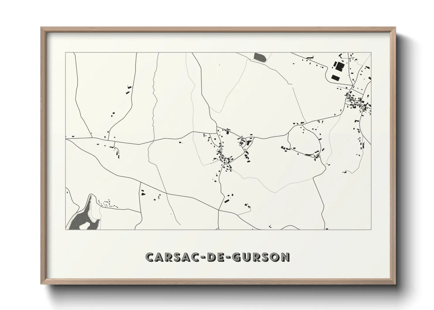 Une affiche de carte sur Carsac-de-Gurson