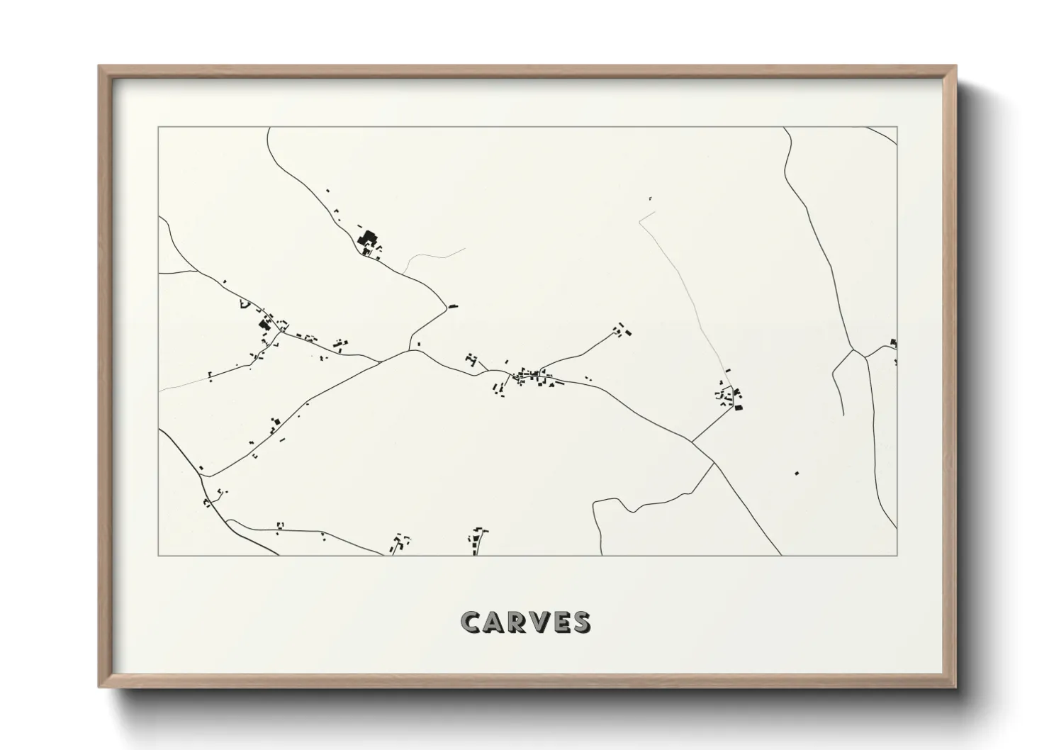 Une affiche de carte sur Carves